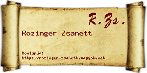 Rozinger Zsanett névjegykártya